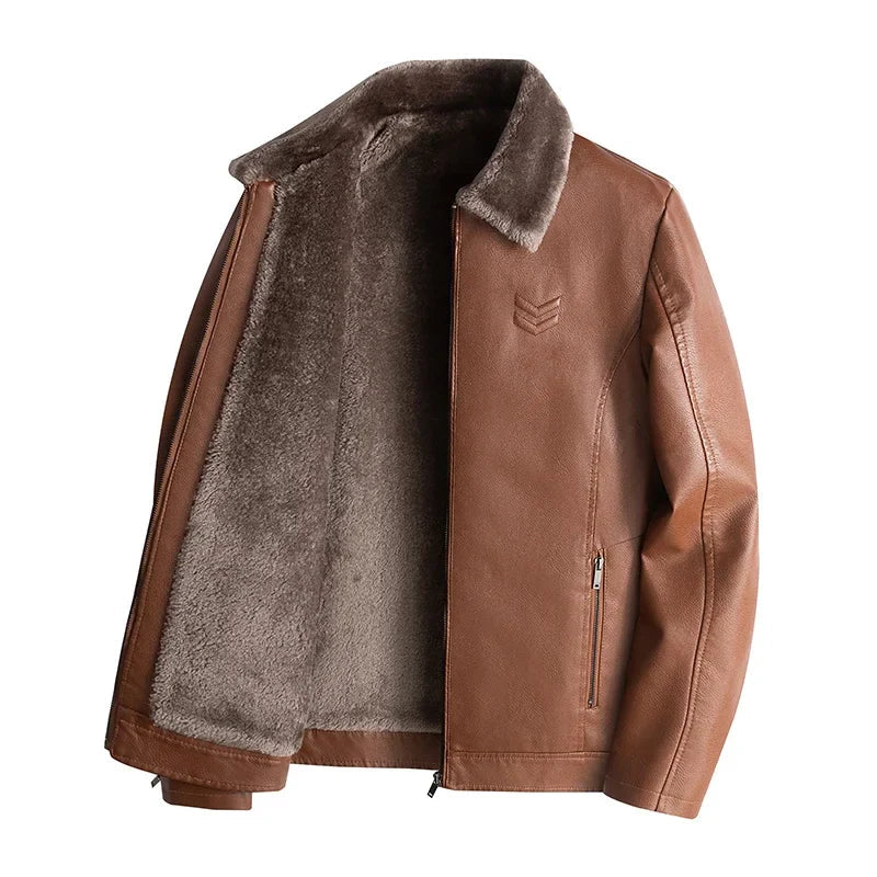 Léon | Manteau en Cuir Premium avec Élégance et Confort Suprême