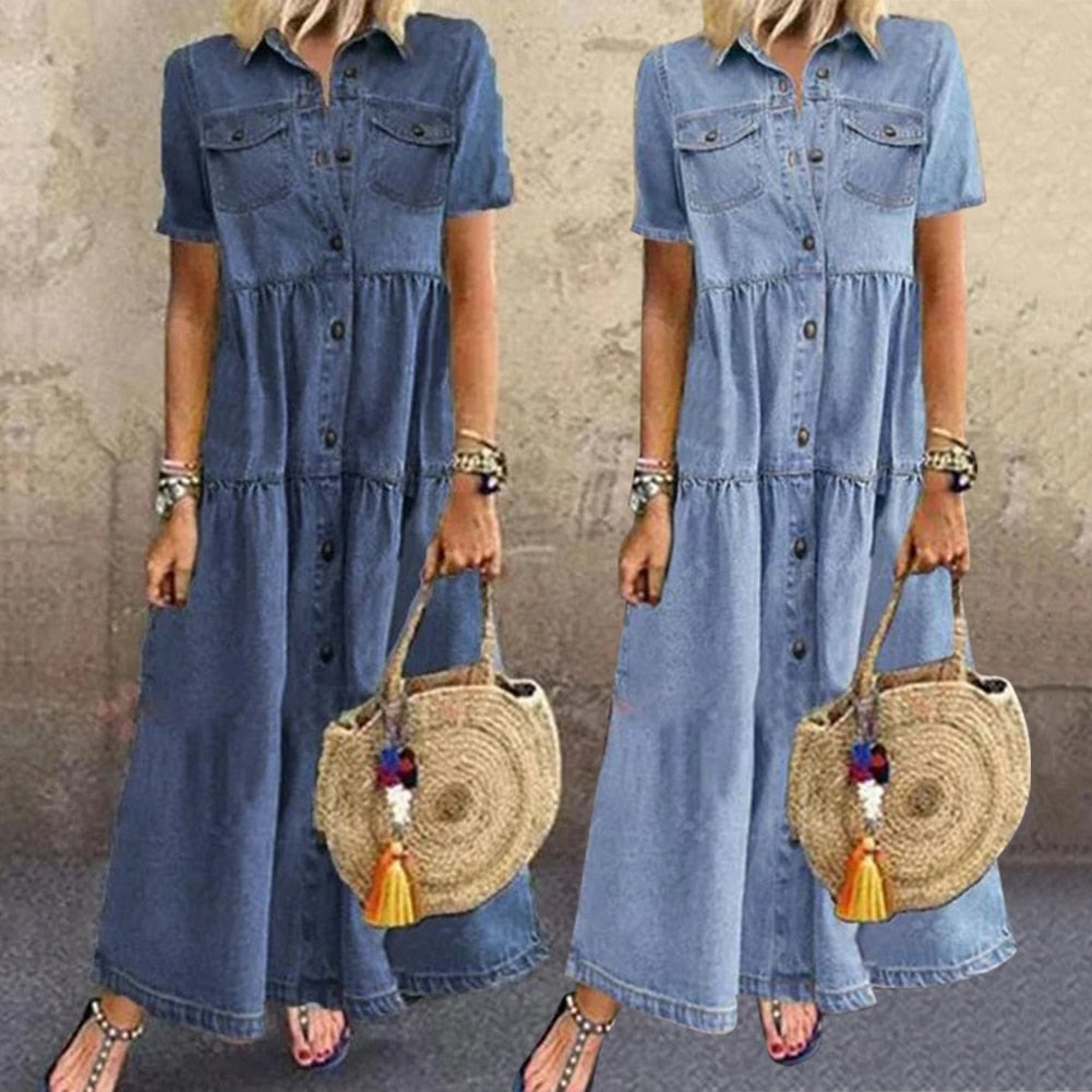 Sil - Robe amincissante en denim