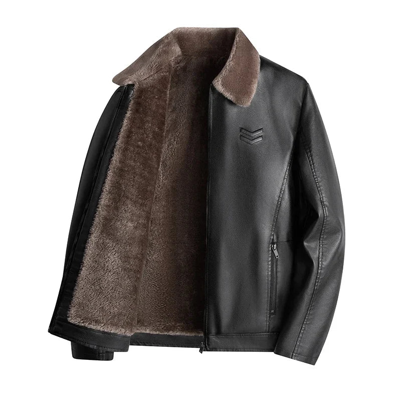 Léon | Manteau en Cuir Premium avec Élégance et Confort Suprême